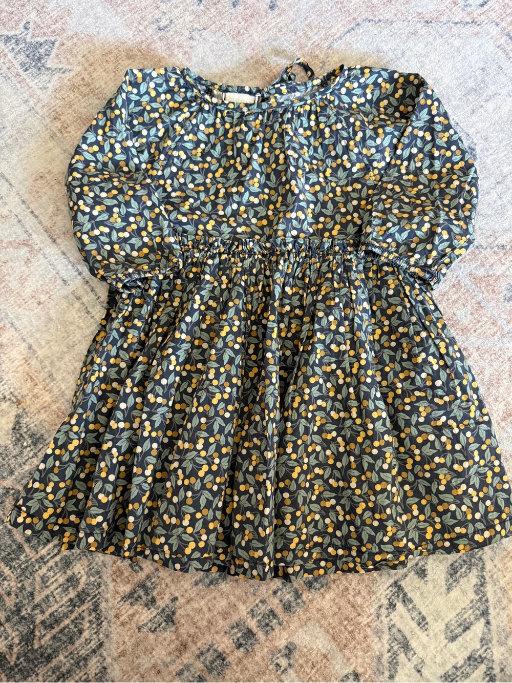 Floral Long-Sleeve Cotton Dress